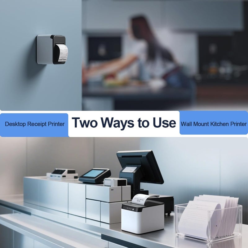 Bisofice طابعة إيصالات 80 مم طابعة حرارية ESC/POS طابعة مكتبية طباعة مباشرة اتصال USB + LAN كفاءة عالية مع قاطع تلقائي سلة ورق كبيرة للأعمال التجارية والشحن والمطاعم والمطابخ والسوبرماركت - Image 4